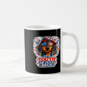 Caneca De Café Divertido quatro de julho mano cachorro dachshund 