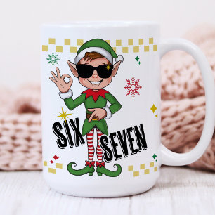 Caneca De Café Divertido Seis Sete 67 6 7 Meme Natal Elfo Feriado