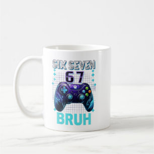 Caneca De Café Divertido Seis Sete 67 Bruh Aniversário Menino Pre