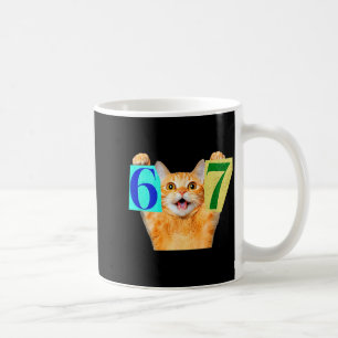Caneca De Café Divertido Seis Sete 67 Gato Meme Presente Para Cri