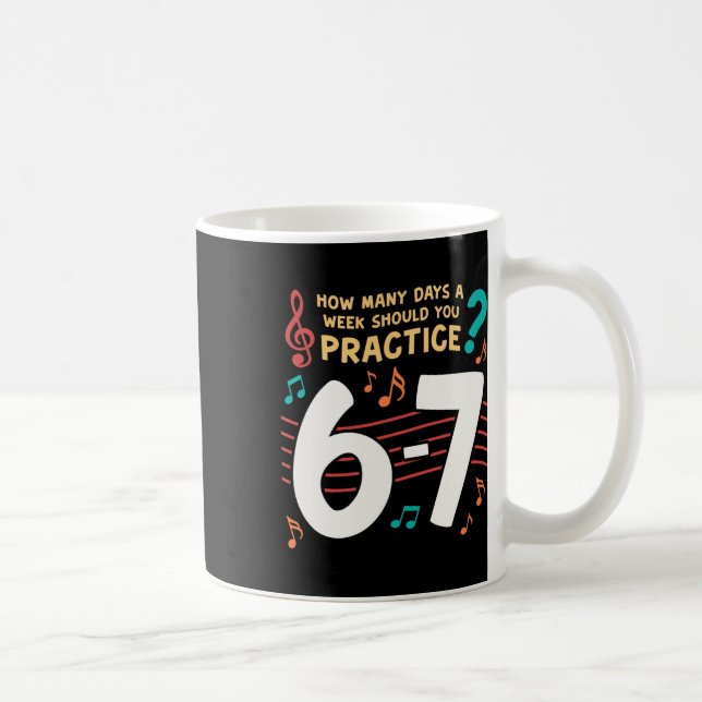 Caneca De Café Divertido Seis Sete 6 7 Meme Para Professor De Mús (Direita)