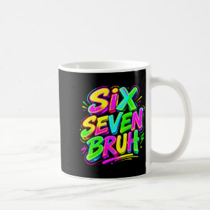 Caneca De Café Divertido Seis Sete Bruh Meme 67 na Era Glowing Cr