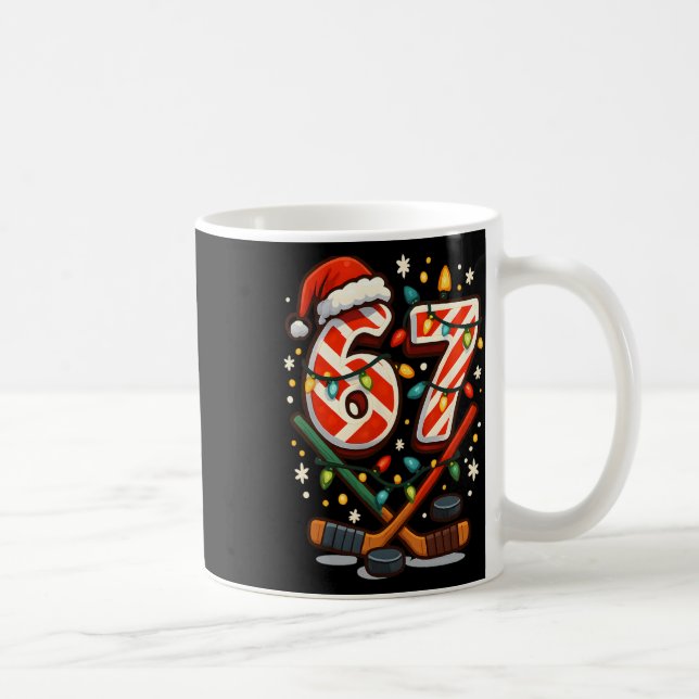 Caneca De Café Divertido Seis Sete Natal Hóquei no Gelo  (Direita)