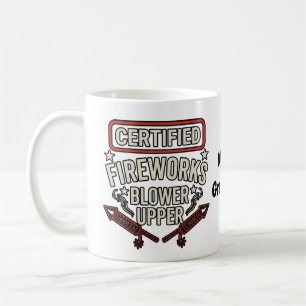 Caneca De Café Divertido Soprador de Fogos de Artifício Certifica