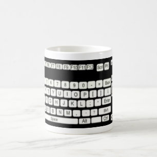 Caneca De Café Divertimento de arte do teclado do computador