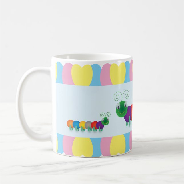 Caneca De Café Divertimento e lagartas bonitos (Esquerda)