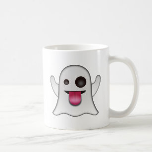 Caneca De Café Divertimento legal de Emoji do fantasma assustador