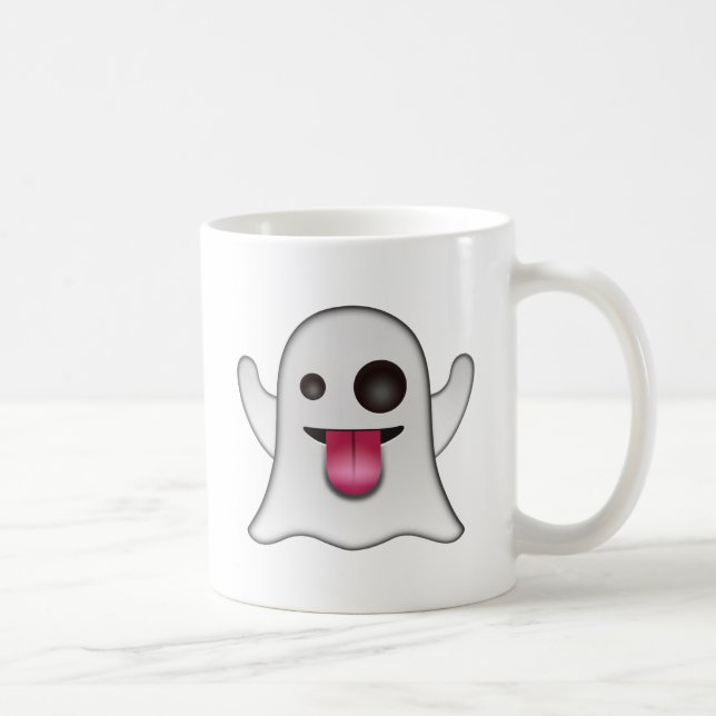 Caneca De Café Divertimento legal de Emoji do fantasma assustador (Direita)