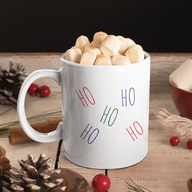 Caneca De Café Divertimento minimalista Ho Ho Natal (Criador carregado)