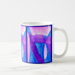 Caneca De Café DIVERTIMENTO na arte abstrata do fundo