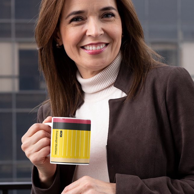 Caneca De Café Divertimento personalizado de professor de lápis n (Criador carregado)