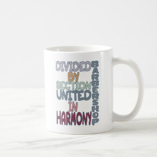 CANECA DE CAFÉ DIVIDIDA POR SEÇÃO UNIDA EM HARMONY BARBERSHOP