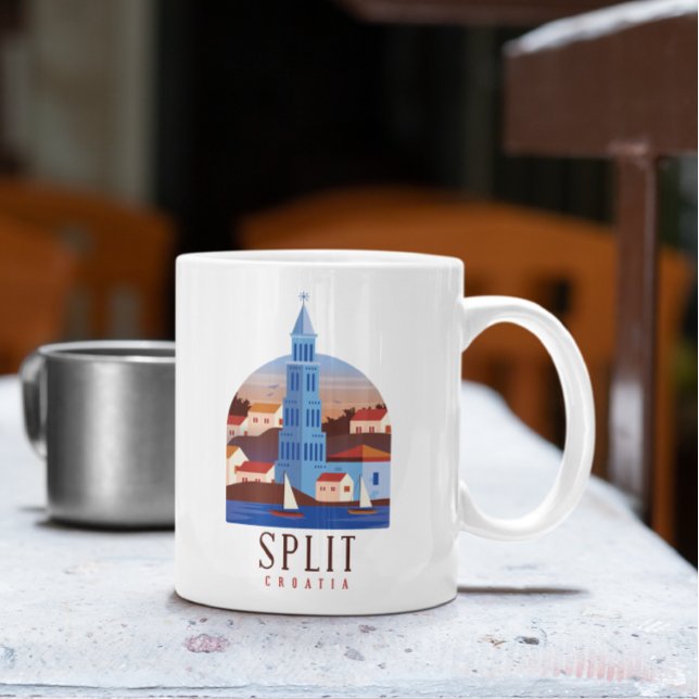 Caneca De Café Dividir a Croácia Dalmatia Vintage (split croatia coffee mug)