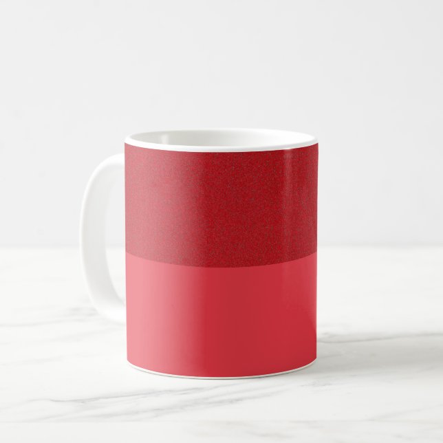 Caneca De Café Dividir Design em vermelho de tomate preto - perso (Frente Esquerda)