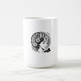Caneca De Café Divina Feminina Mandala Art Floral Crystal Deusa