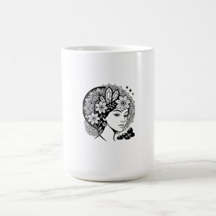 Caneca De Café Divina Feminina Mandala Art Floral Crystal Deusa