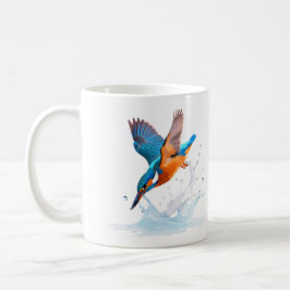 Caneca De Café Diving Kingfisher Vibrant Wildlife Art