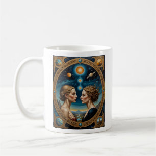 Caneca De Café Divino Celestial Gêmeos Cósmicos