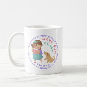 Caneca De Café Divirta-se com a Garota da Escola e o Cachorro