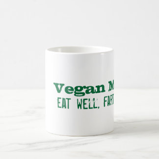Caneca De Café Divisa do Vegan: coma bem, fart frequentemente