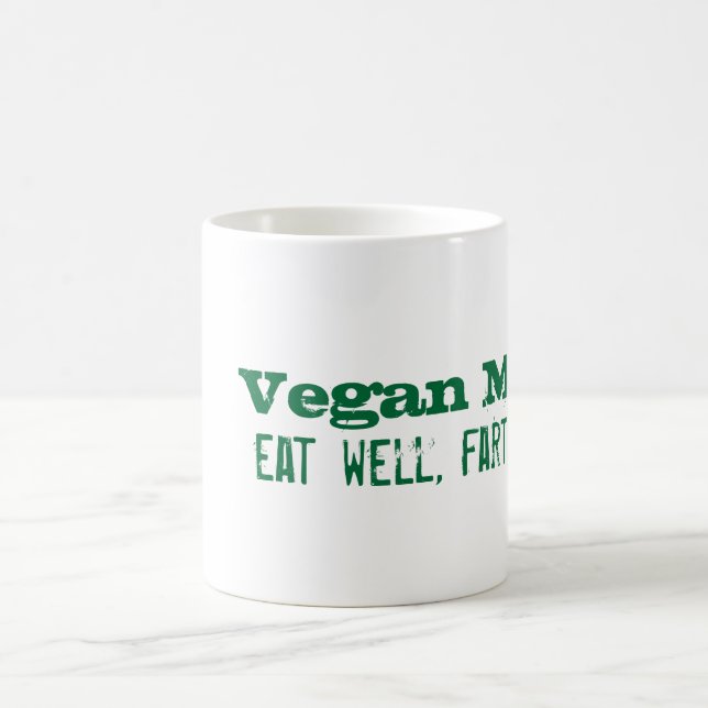 Caneca De Café Divisa do Vegan: coma bem, fart frequentemente (Centro)