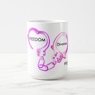 Caneca De Café Divorciado, finalmente, algema aberto rosa e livre