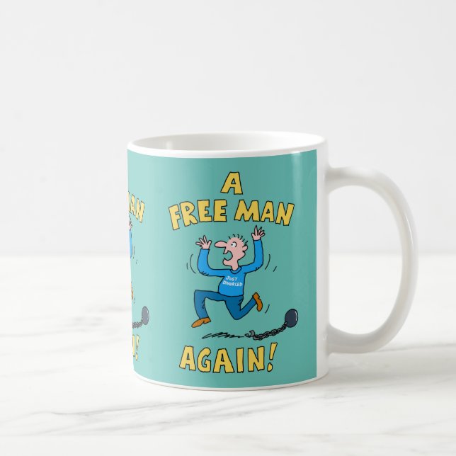 Caneca De Café Divorciado. Um Homem Livre De Novo. (Direita)