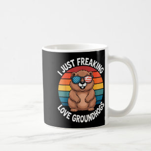 Caneca De Café Dizendo Amante de Marmota Engraçado Eu Amo Marmota