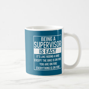 Caneca De Café Dizendo engraçado de design de supervisor_ Ser um