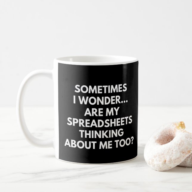 Caneca De Café Dizendo engraçado de planilha de contabilidade (Com Donut)