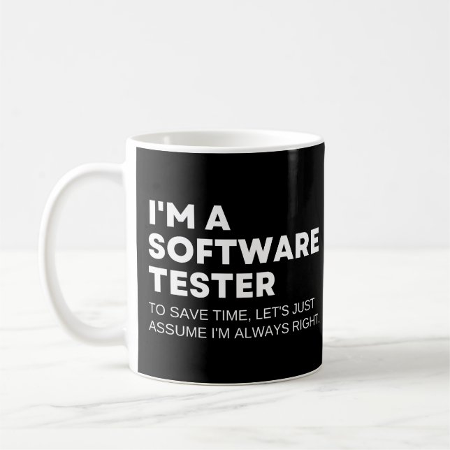 Caneca De Café Dizendo engraçado do testador de software (Esquerda)