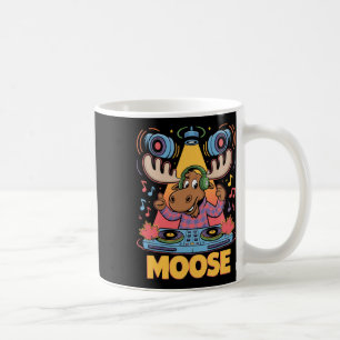 Caneca De Café Dj Animal Moose Mixing Bate Música Divertida