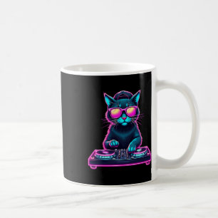 Caneca De Café Dj House Cat Rainbow Dj Cat Gatinho