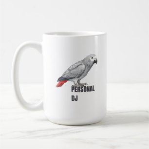 Caneca De Café DJ Pessoal Papagaio Cinzento - Papagaio Falante