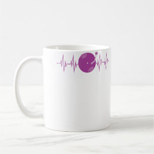 Caneca De Café Dj Vinil Coração Batendo Ekg Engraçado Discotecári