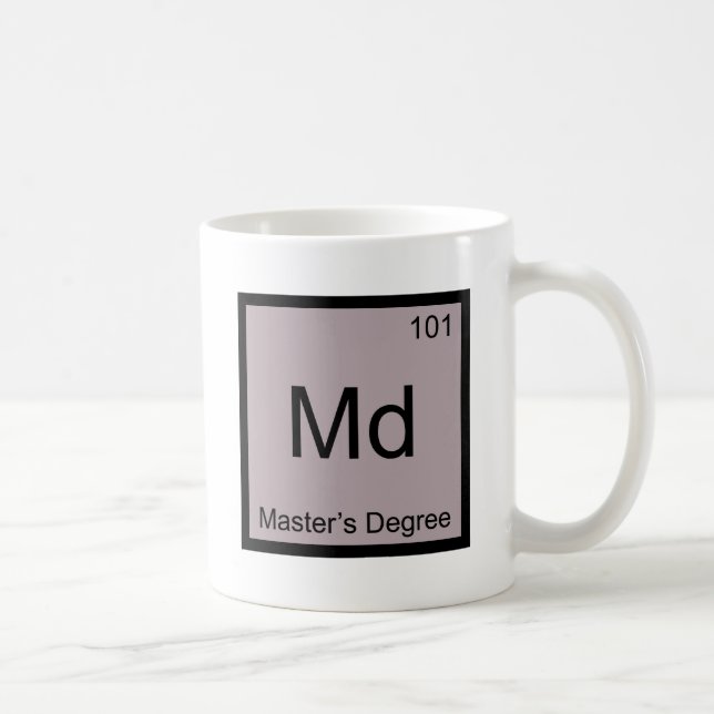 Caneca De Café DM - T do símbolo do elemento da química do grau (Direita)