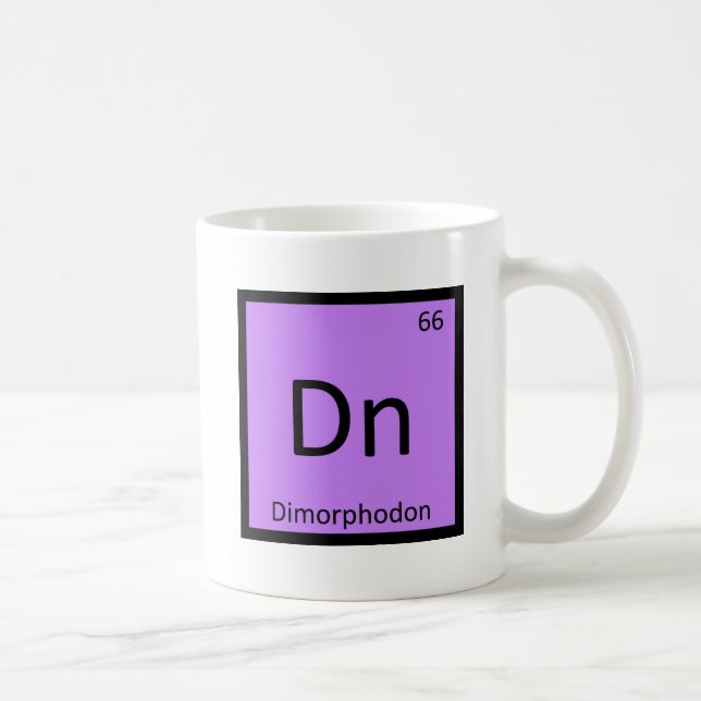 Caneca De Café Dn - Símbolo Químico do Dinossauro Dimorphodon (Direita)