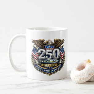 Caneca de café do 250º aniversário dos EUA