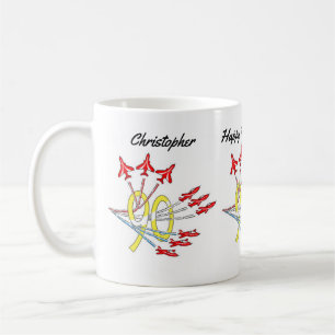Caneca de Café do 90º Aniversário da Red Jet Plane