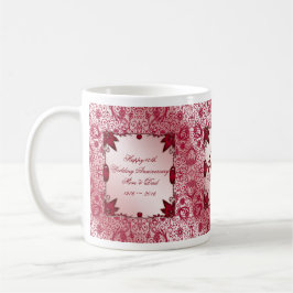 Caneca de café do aniversário de casamento do rubi