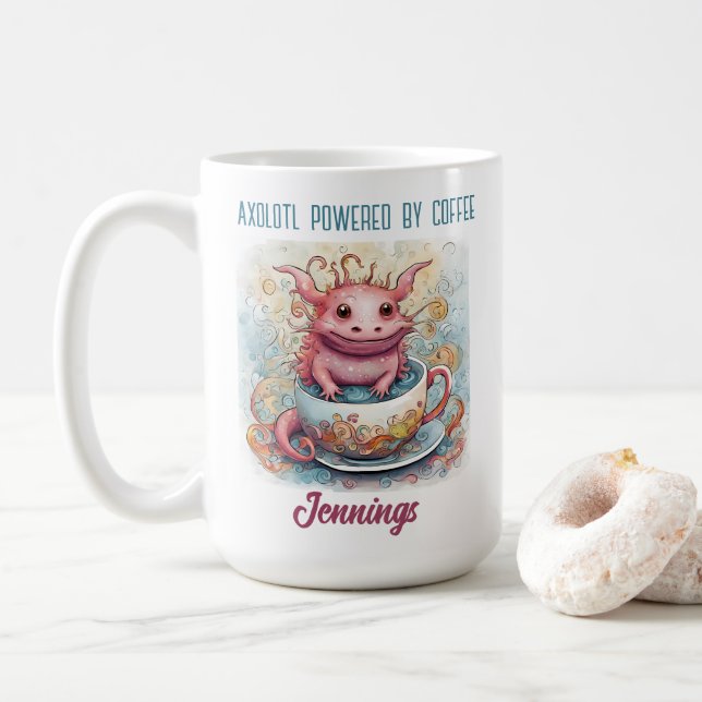 Caneca de Café do Axolote Fofo (Com Donut)