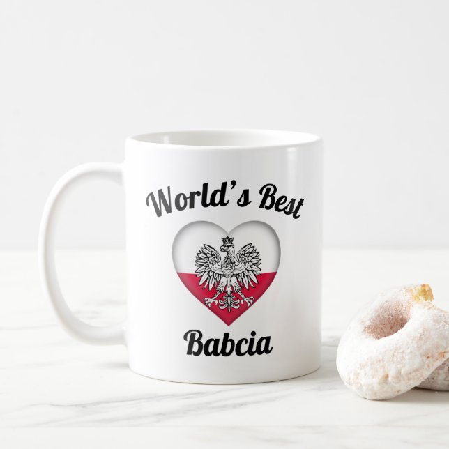 Caneca de café do Babcia do mundo a melhor (Com Donut)