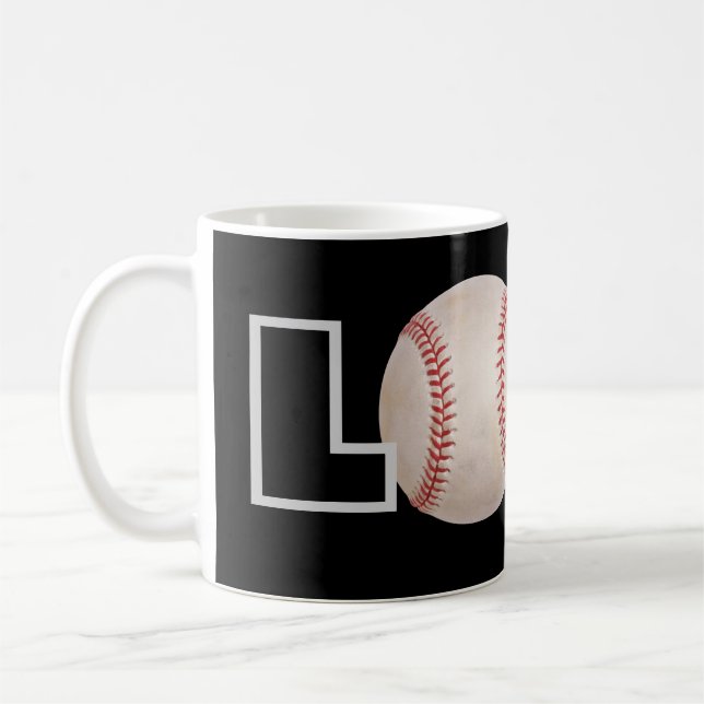 Caneca de café do basebol do amor (Esquerda)