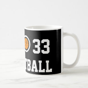 Caneca de café   do basquetebol do número 33