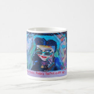 Caneca de café do batom do pisco de peito vermelho