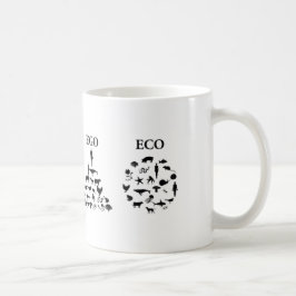Caneca de café do branco 2 do ego de Eco