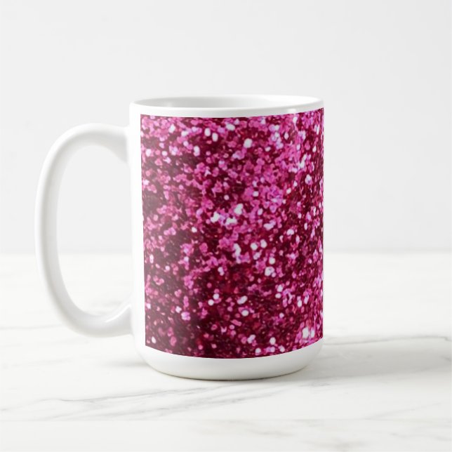Caneca de café do brilho da faísca do rosa quente (Esquerda)