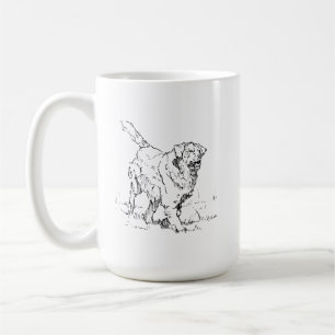 Caneca de Café do Cachorro Feliz Golden Retriever,