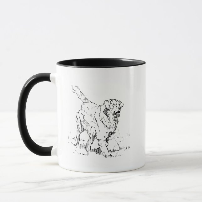 Caneca de Café do Cachorro Feliz Golden Retriever, (Esquerda)