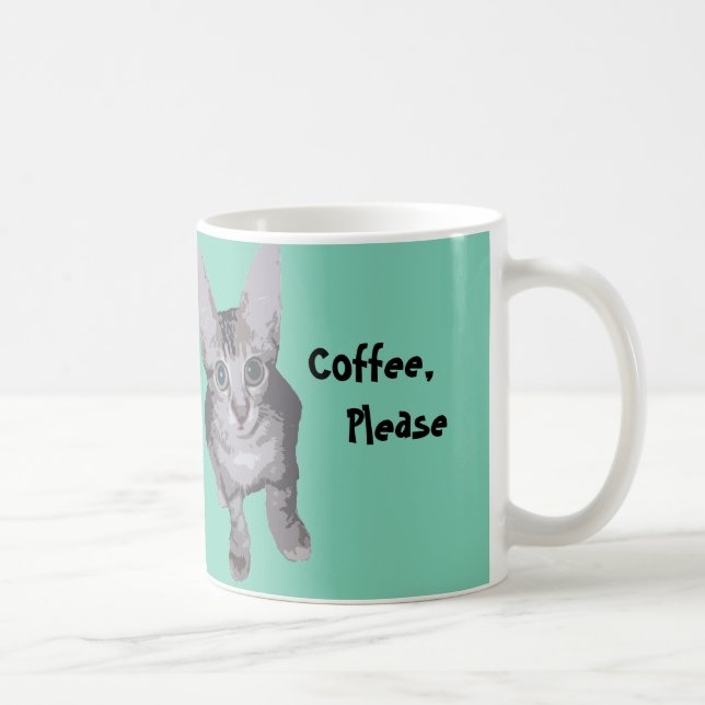 Caneca De Café Do café gatinho bonito por favor (Direita)